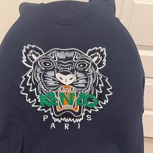 Kenzo Dark Blue Tiger Embroidered Sweatshirt
